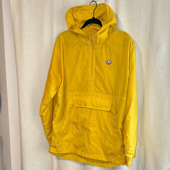 adidas Other - ADIDAS Hooded Windbreaker Jacket (Yellow)